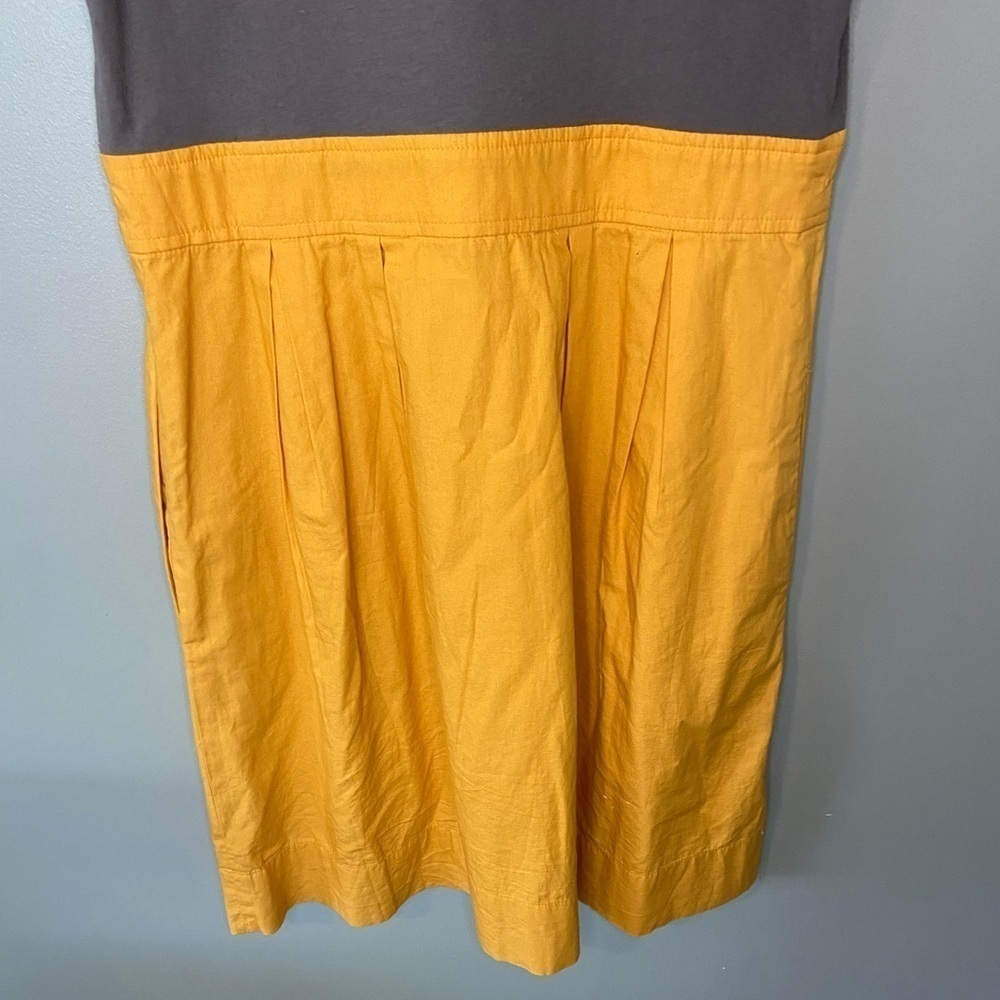 Anthropologie Maeve Vintage Colorblock Grey and Mustard Dress - Picture 6 of 10